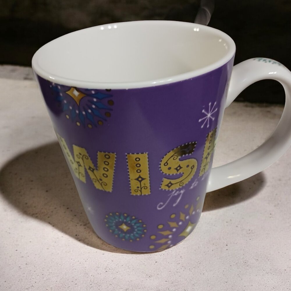 Vintage Collectible Starbucks 2006 Wish Christmas Coffee Mug Deep Purple